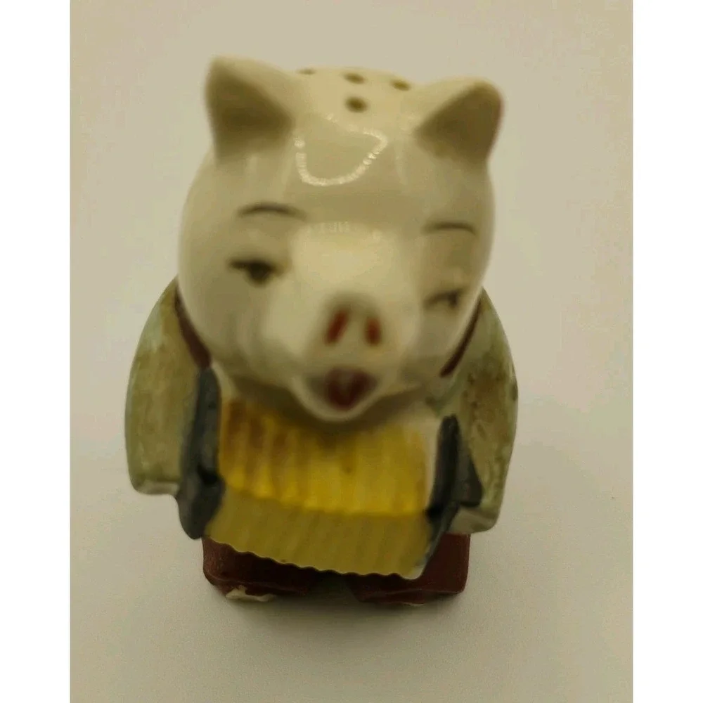 Anthropomorphic  Vintage Salt and Pepper Shakers Pig Musician Accordion Guitar